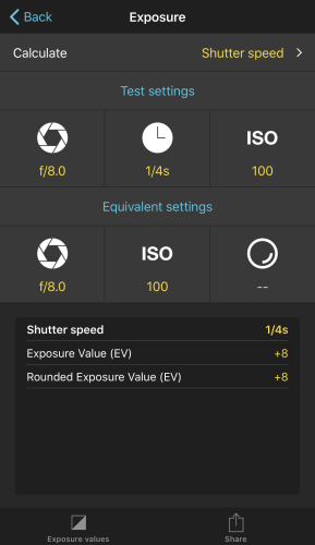 Aperture And Shutter Speed Equivalency Chart